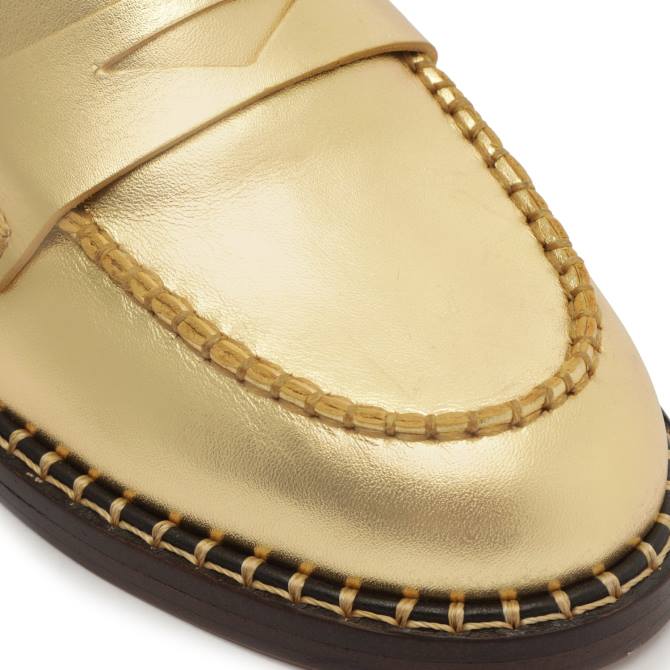 bei Schutz Flache Schuhe aus Metallic-Leder von Christie Gold D60T577