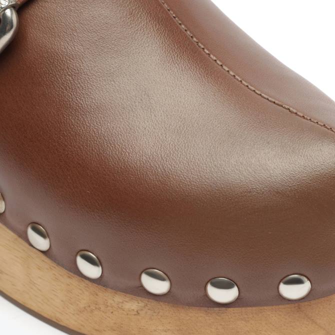 bei Schutz jemals Leder flach echtes Braun D60T195