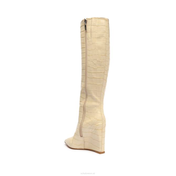 bei Schutz Asya Up Lederstiefel mit Krokodilprägung Eierschale D60T757