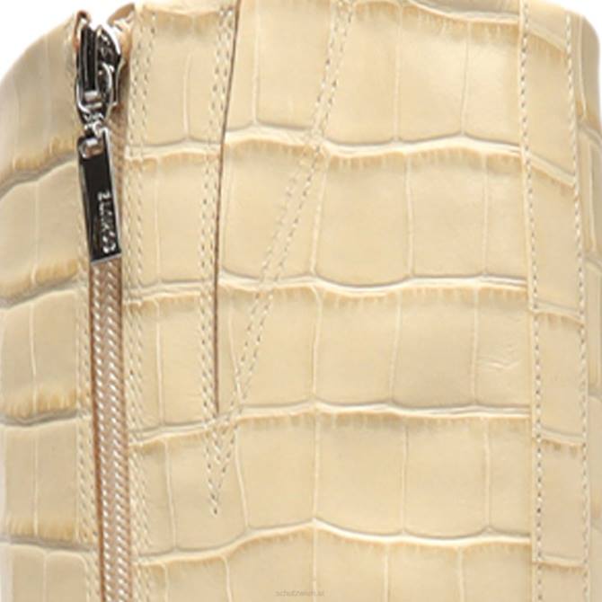 bei Schutz Asya Up Lederstiefel mit Krokodilprägung Eierschale D60T757