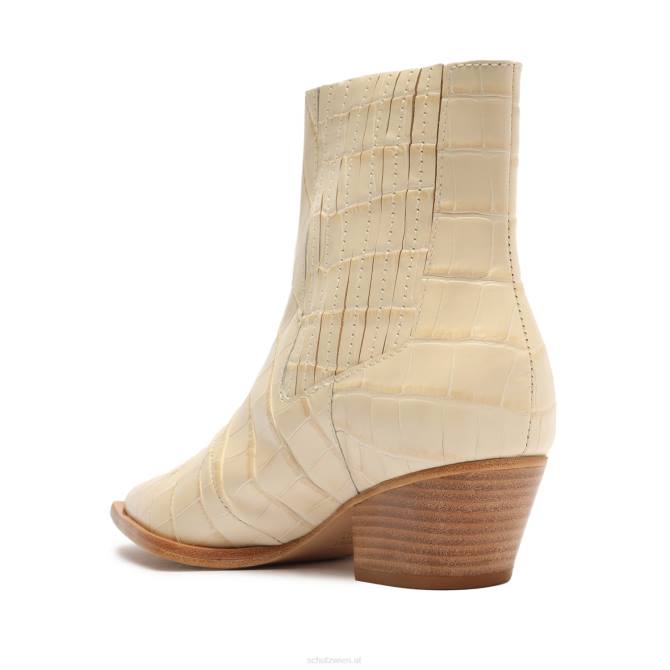 bei Schutz Briani-Stiefelette aus Leder mit Krokodilprägung Eierschale D60T157