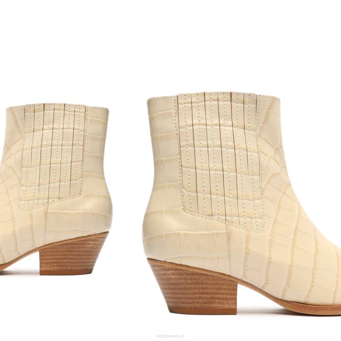 bei Schutz Briani-Stiefelette aus Leder mit Krokodilprägung Eierschale D60T157