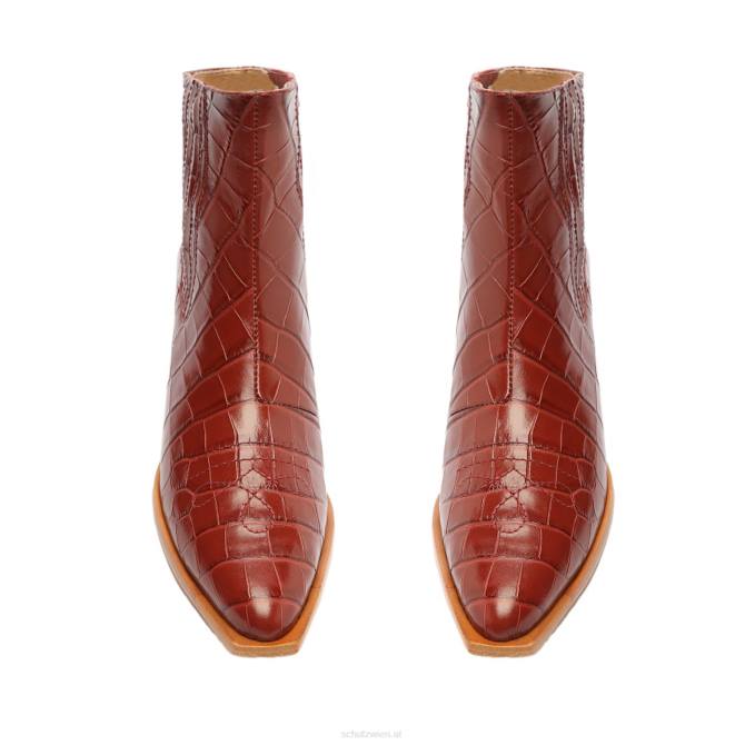 bei Schutz Briani-Stiefelette aus Leder mit Krokodilprägung Rotbraun D60T163