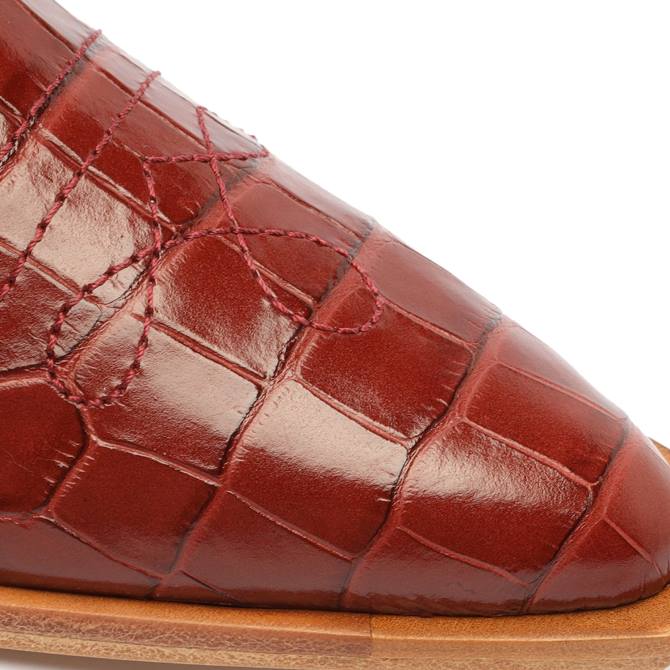 bei Schutz Briani-Stiefelette aus Leder mit Krokodilprägung Rotbraun D60T163