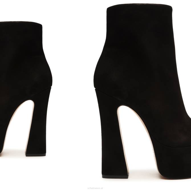 bei Schutz Dolores Plateau-Stiefelette aus Nubukleder Schwarz D60T182
