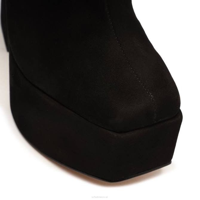 bei Schutz Dolores Plateau-Stiefelette aus Nubukleder Schwarz D60T182