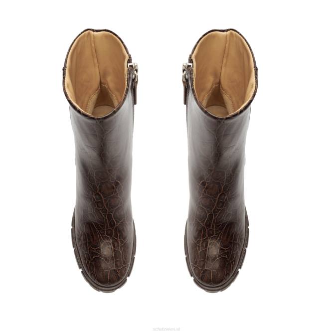 bei Schutz Gwendoline-Stiefelette aus Leder mit Krokodilprägung neuer Bison D60T863