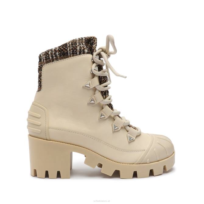 bei Schutz Jan Tweed-Lederstiefelette Eierschale D60T882