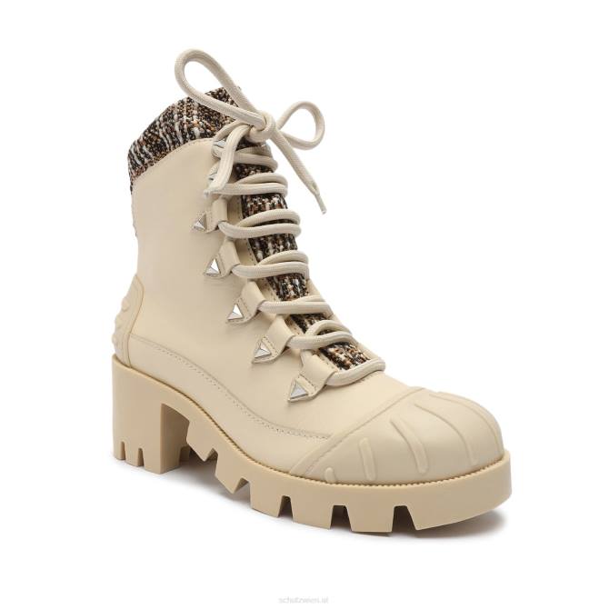 bei Schutz Jan Tweed-Lederstiefelette Eierschale D60T882