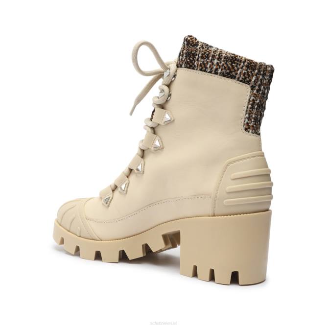 bei Schutz Jan Tweed-Lederstiefelette Eierschale D60T882