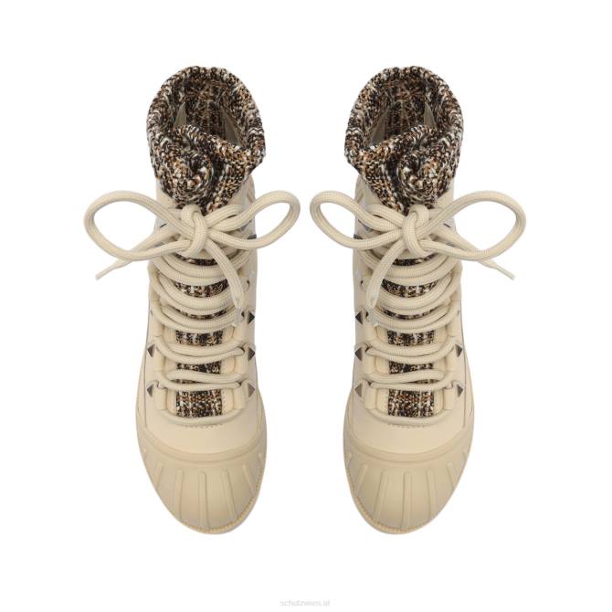 bei Schutz Jan Tweed-Lederstiefelette Eierschale D60T882