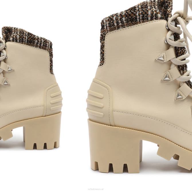 bei Schutz Jan Tweed-Lederstiefelette Eierschale D60T882