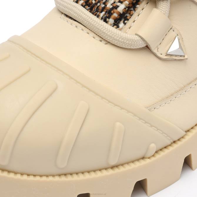 bei Schutz Jan Tweed-Lederstiefelette Eierschale D60T882