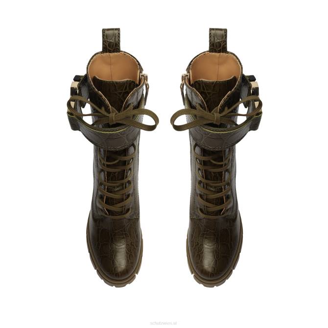 bei Schutz Lederstiefelette mit Roslyn-Schnalle Militärgrün D60T183
