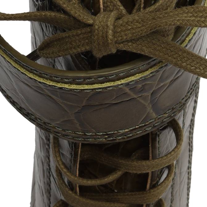 bei Schutz Lederstiefelette mit Roslyn-Schnalle Militärgrün D60T183