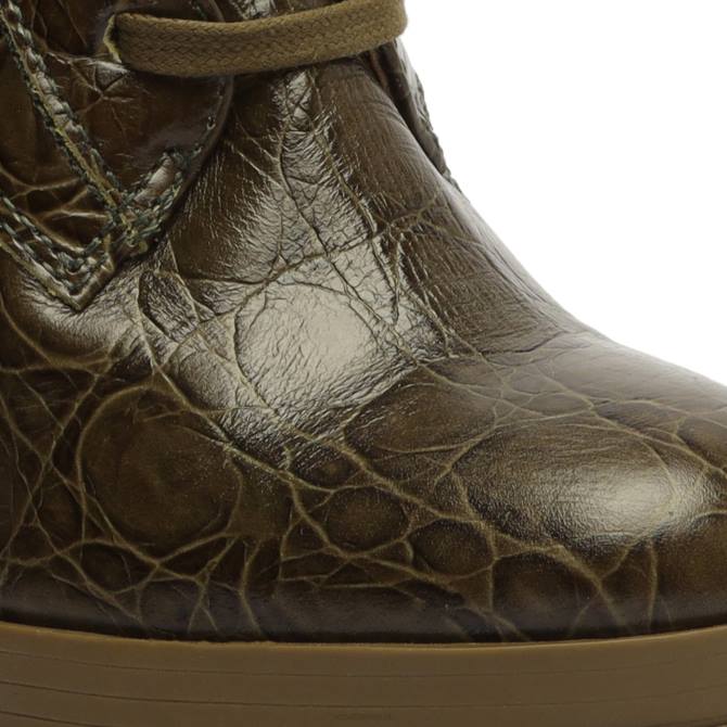 bei Schutz Lederstiefelette mit Roslyn-Schnalle Militärgrün D60T183