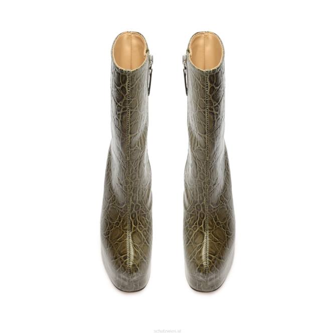 bei Schutz Leighton-Stiefelette aus Leder mit Krokodilprägung Militärgrün D60T872