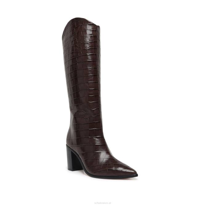 bei Schutz Maryana-Block-Lederstiefel mit Krokodilprägung Umber D60T799