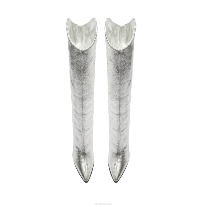 bei Schutz Maryana-Block-Stiefel aus knisterndem Leder Silber D60T790