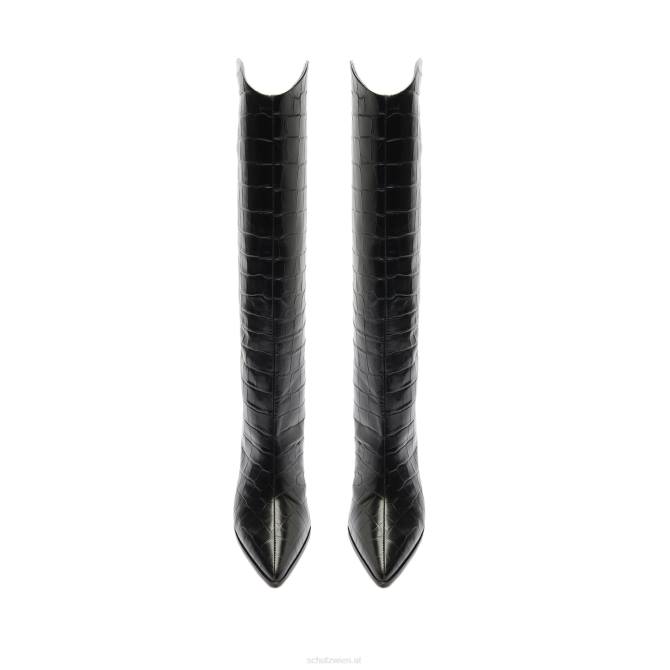 bei Schutz Maryana Block breiter Krokodilstiefel Schwarz D60T817