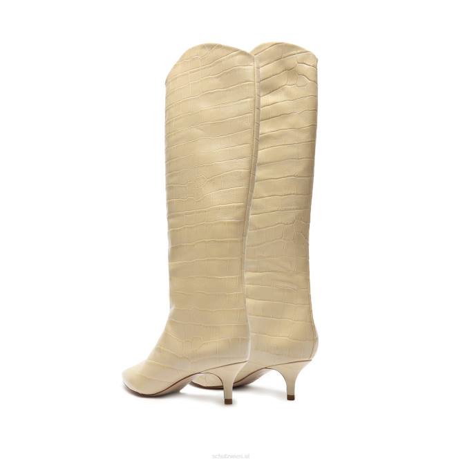 bei Schutz Maryana Lo Stiefel aus Leder mit Krokodilprägung Mandelbuff D60T731