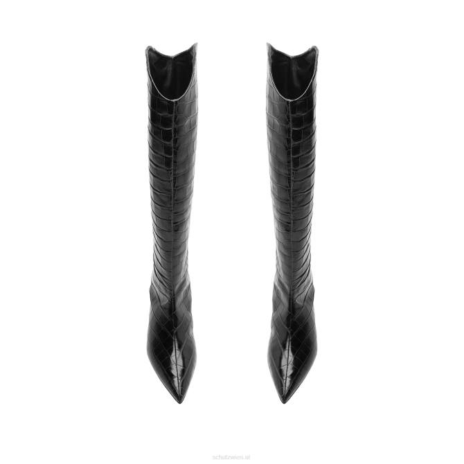 bei Schutz Maryana Lo Stiefel aus Leder mit Krokodilprägung Schwarz D60T739