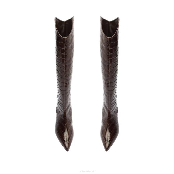 bei Schutz Maryana Lo Stiefel aus Leder mit Krokodilprägung dunkle Schokolade D60T760