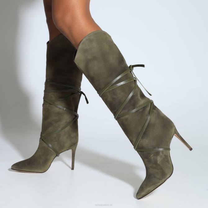 bei Schutz Maryana-Spitzenstiefel aus Rindswildleder Militärgrün D60T816