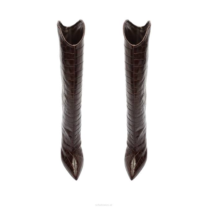 bei Schutz Maryana-Stiefel aus Leder mit Krokodilprägung dunkle Schokolade D60T750