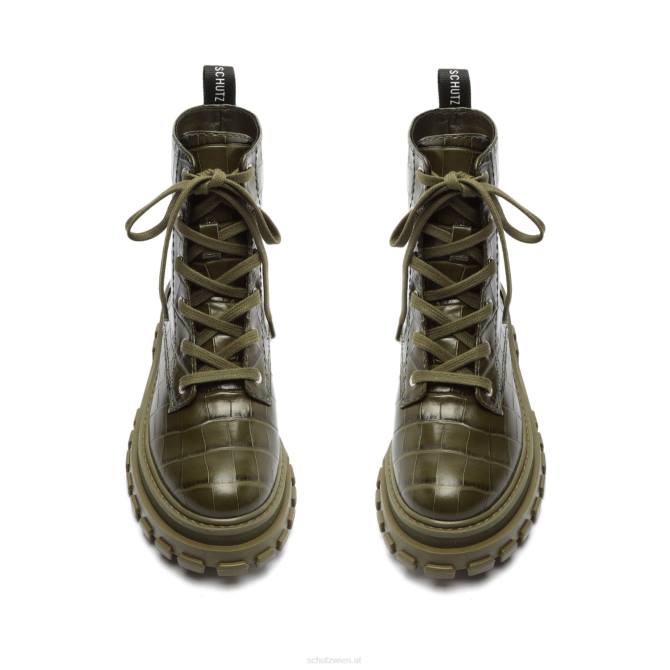 bei Schutz Orly-Stiefelette aus Leder mit Krokodilprägung Militärgrün D60T911