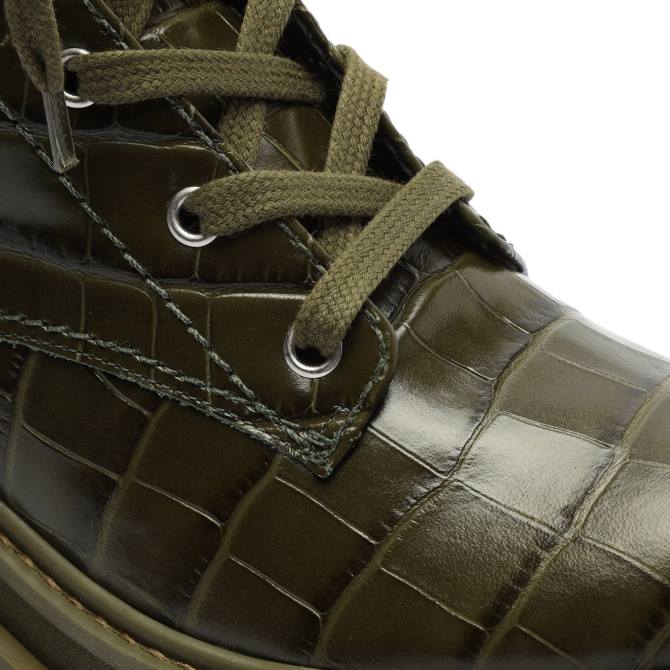 bei Schutz Orly-Stiefelette aus Leder mit Krokodilprägung Militärgrün D60T911