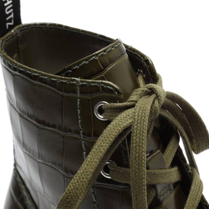 bei Schutz Orly-Stiefelette aus Leder mit Krokodilprägung Militärgrün D60T911