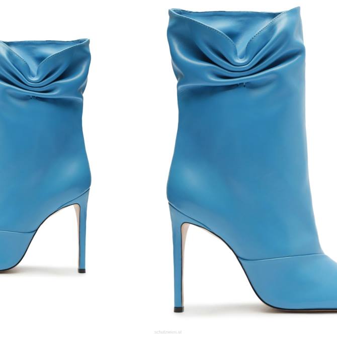 bei Schutz Sidonie-Lederstiefelette in der Mitte der Wade Zitronenblau D60T876