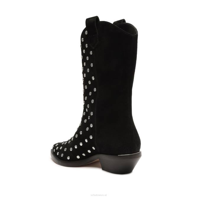 bei Schutz Zachy-Nieten-Stiefelette aus Wildleder Schwarz D60T184