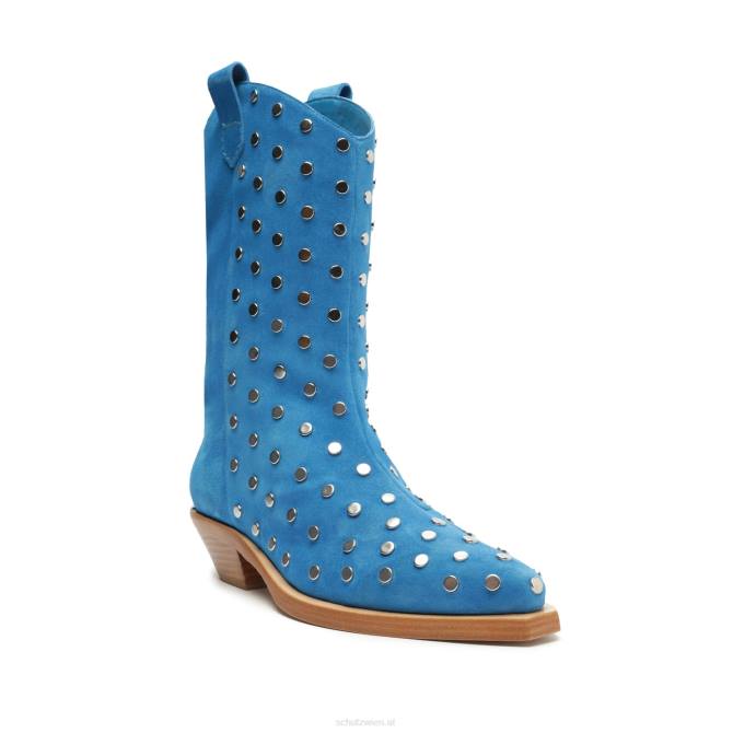 bei Schutz Zachy-Nieten-Stiefelette aus Wildleder Zitronenblau D60T189