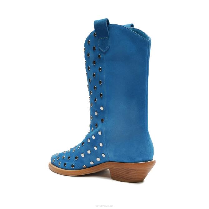 bei Schutz Zachy-Nieten-Stiefelette aus Wildleder Zitronenblau D60T189