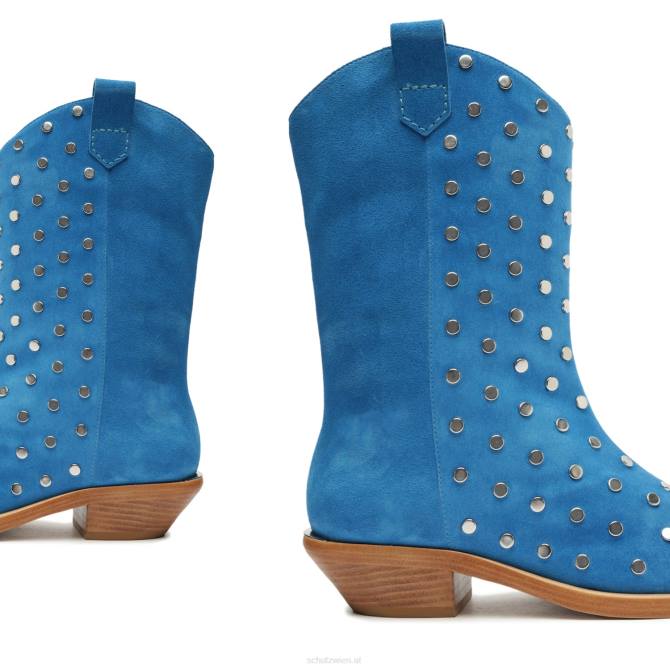 bei Schutz Zachy-Nieten-Stiefelette aus Wildleder Zitronenblau D60T189