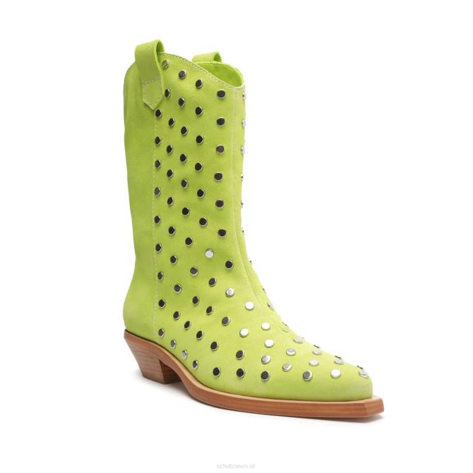 bei Schutz Zachy-Nieten-Stiefelette aus Wildleder frische Limette D60T188