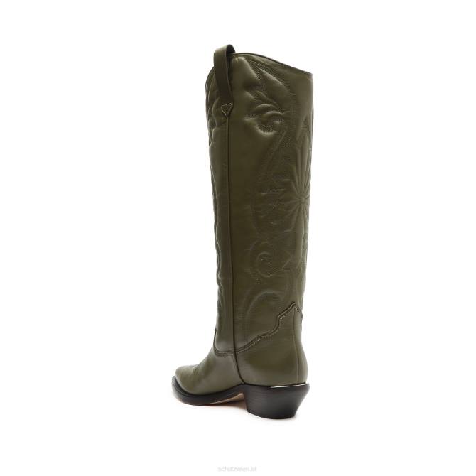 bei Schutz Zachy Up Lederstiefel Militärgrün D60T779