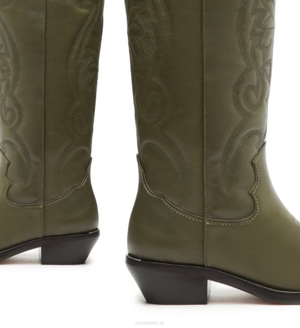 bei Schutz Zachy Up Lederstiefel Militärgrün D60T779