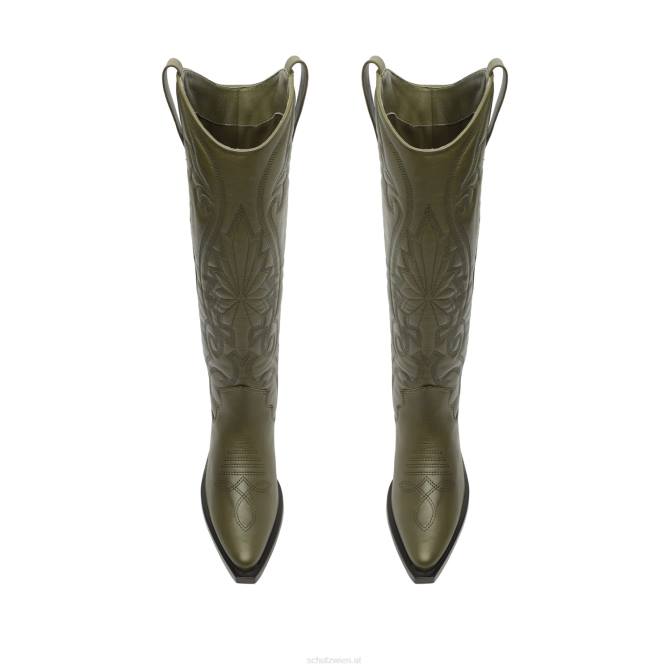 bei Schutz Zachy Up Lederstiefel Militärgrün D60T779