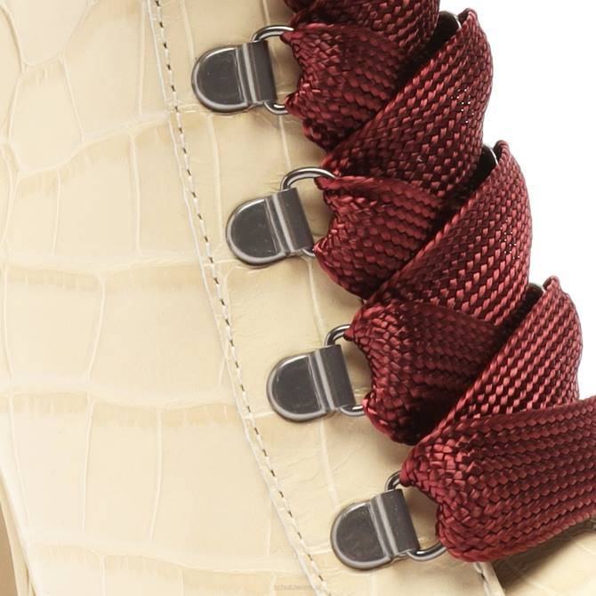 bei Schutz Zhara-Stiefelette aus Leder mit Krokodilprägung Eierschale D60T154