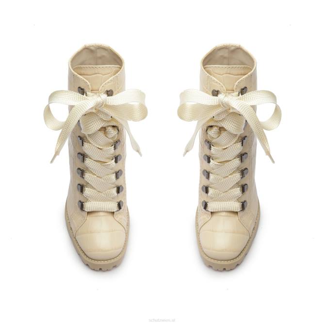 bei Schutz Zhara-Stiefelette aus Leder mit Krokodilprägung Eierschale D60T154