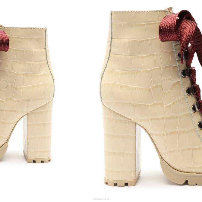 bei Schutz Zhara-Stiefelette aus Leder mit Krokodilprägung Eierschale D60T154