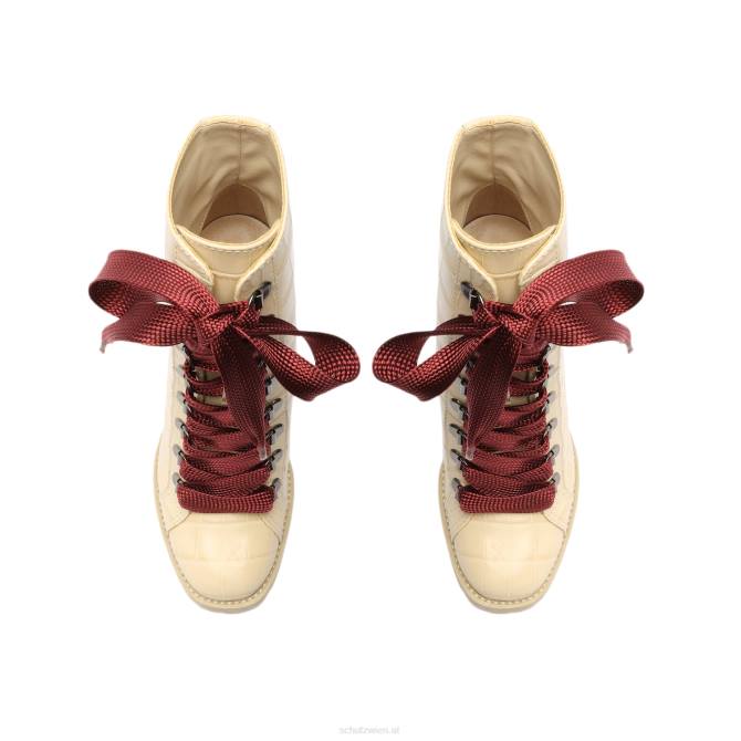 bei Schutz Zhara-Stiefelette aus Leder mit Krokodilprägung Eierschale D60T154