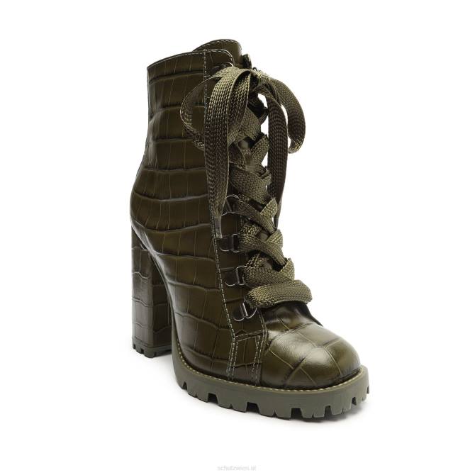 bei Schutz Zhara-Stiefelette aus Leder mit Krokodilprägung Militärgrün D60T150