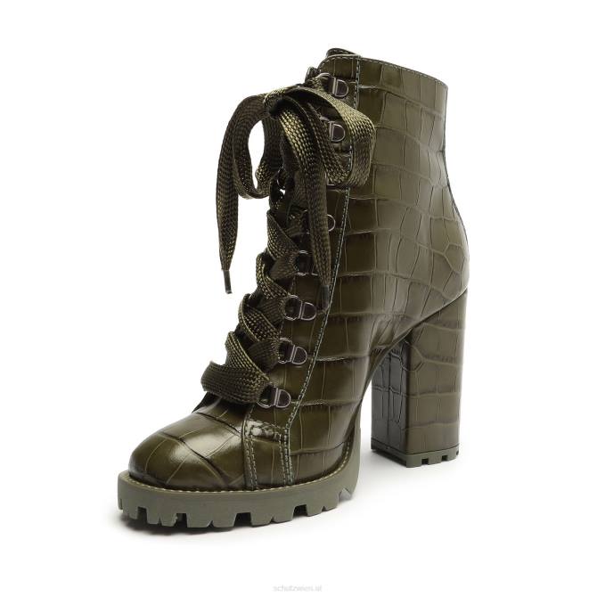 bei Schutz Zhara-Stiefelette aus Leder mit Krokodilprägung Militärgrün D60T150