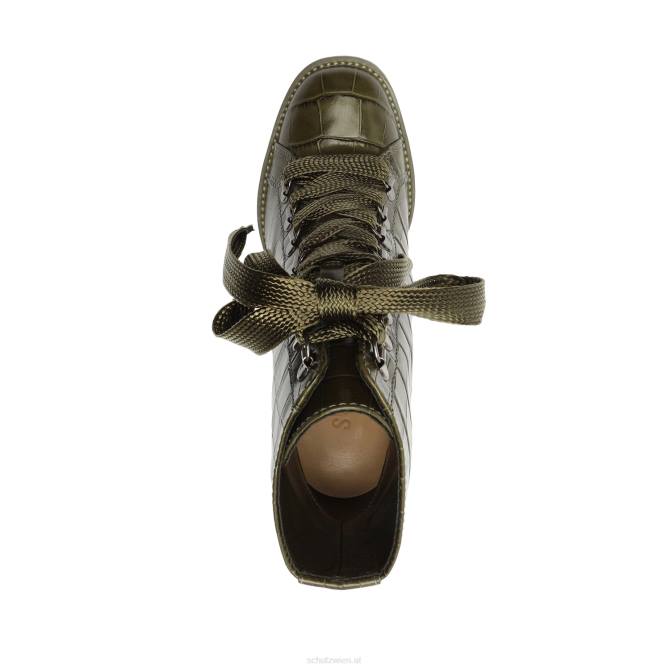bei Schutz Zhara-Stiefelette aus Leder mit Krokodilprägung Militärgrün D60T150