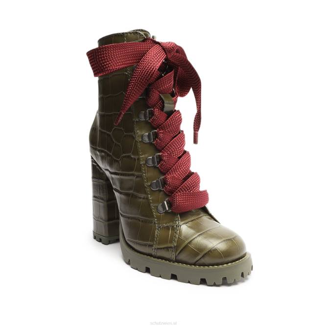 bei Schutz Zhara-Stiefelette aus Leder mit Krokodilprägung Militärgrün D60T150